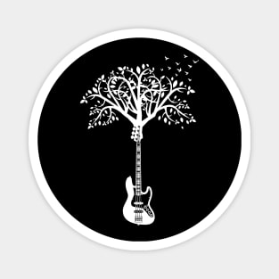 Bass Guitar Tree Dark Theme Magnet